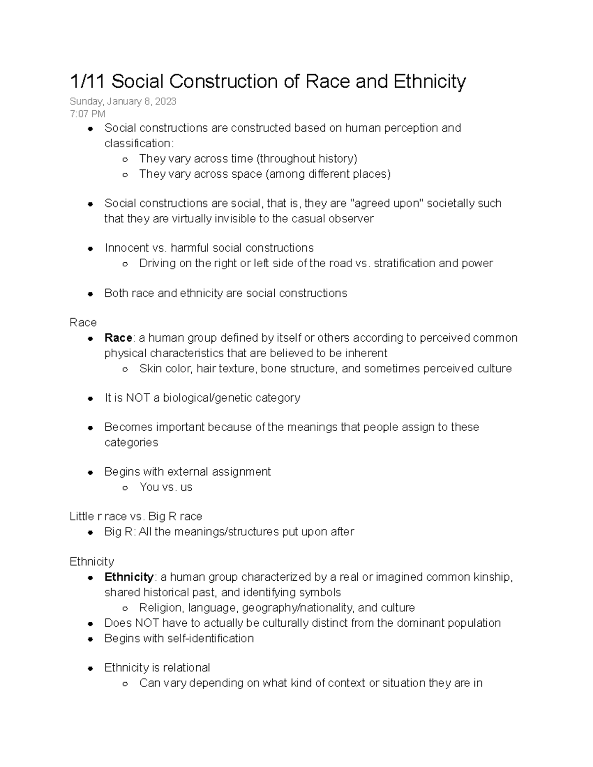 1 11 Social Construction of Race and Ethnicity - 1/11 Social ...