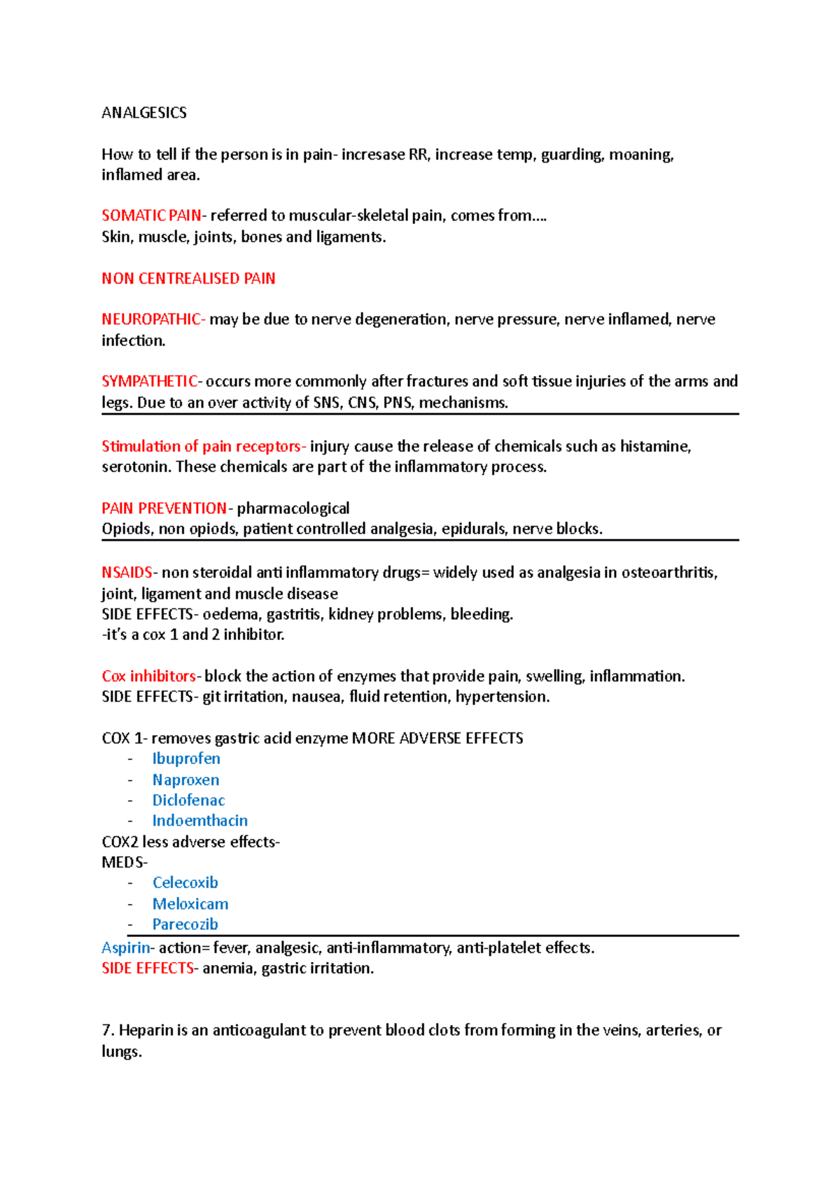 Analgesics - ANALGESICS How to tell if the person is in pain- incresase ...