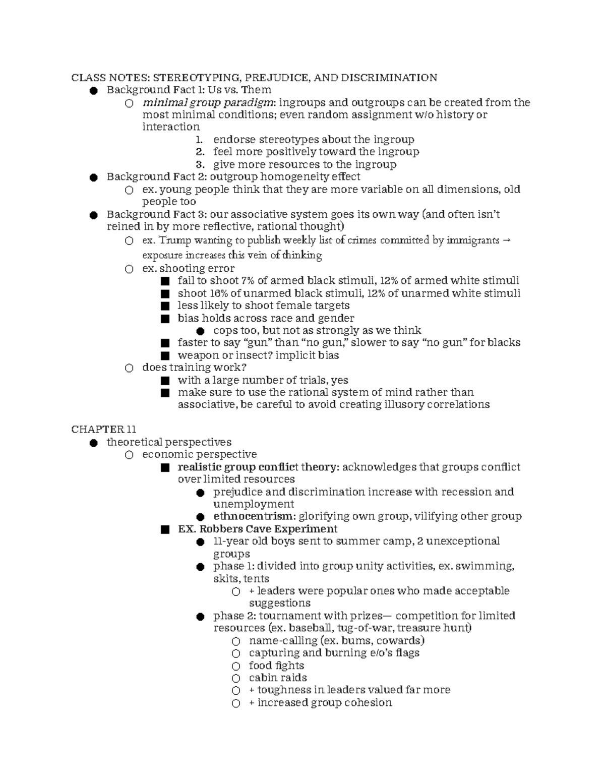 19. Stereotyping, Prejudice, and Discrimination (Chapter 11) - CLASS ...