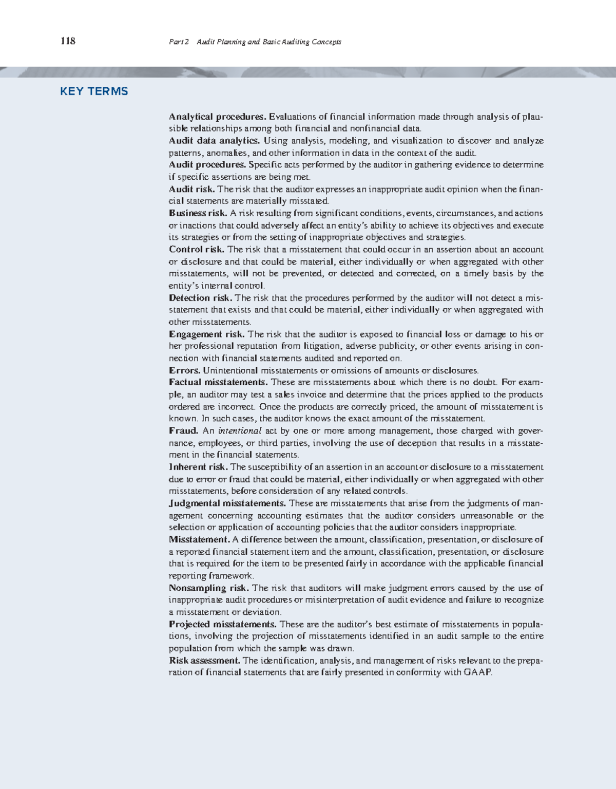 Glossory - audit - 118 Part 2 Audit Planning and Basic Auditing ...