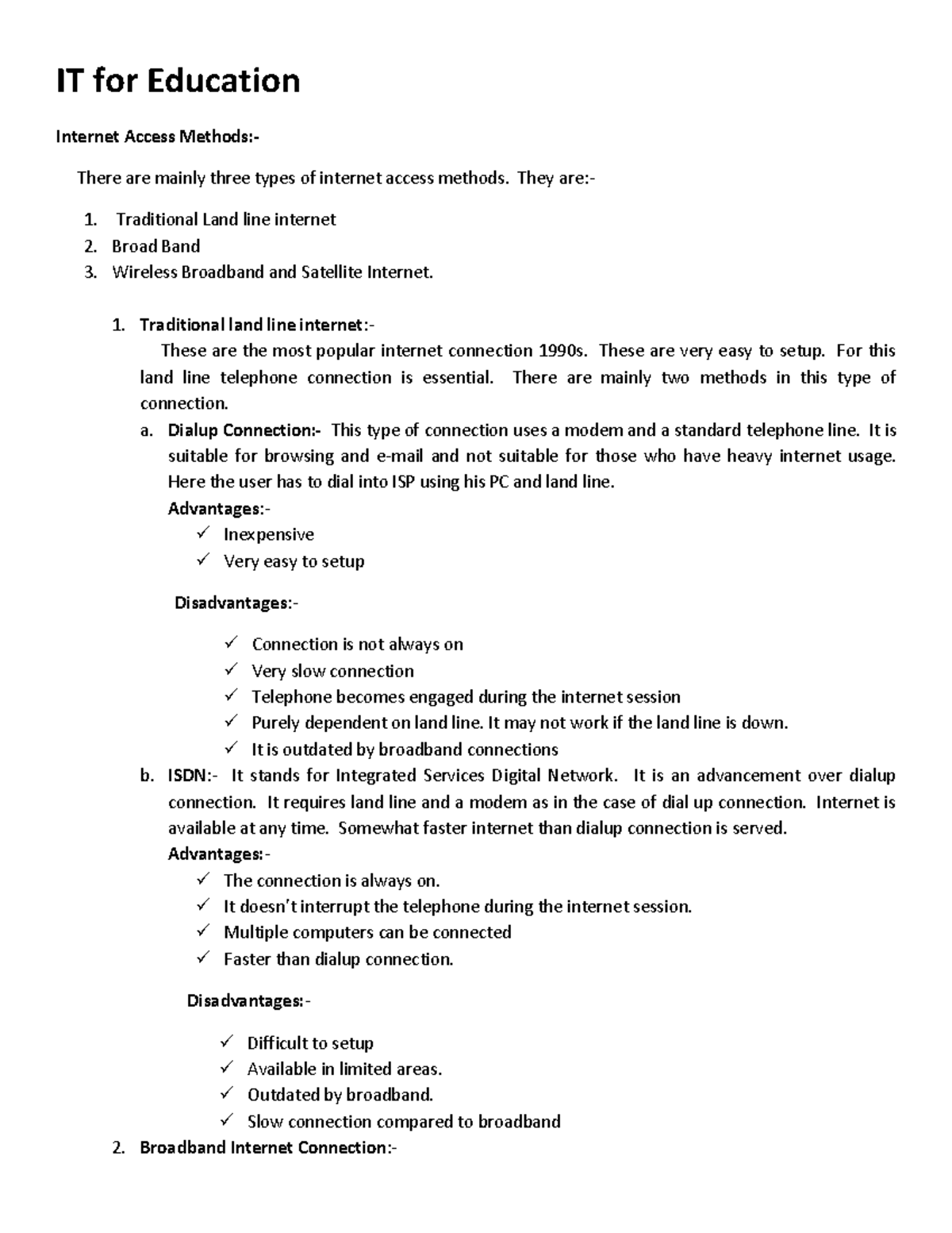 IT Module 3-2 - Lecture Notes - IT For Education Internet Access ...