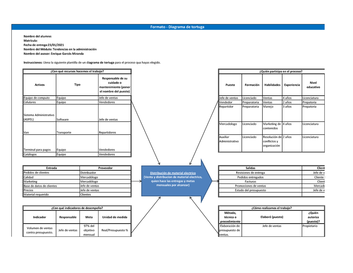 plantilla de diagrama de tortuga gratis