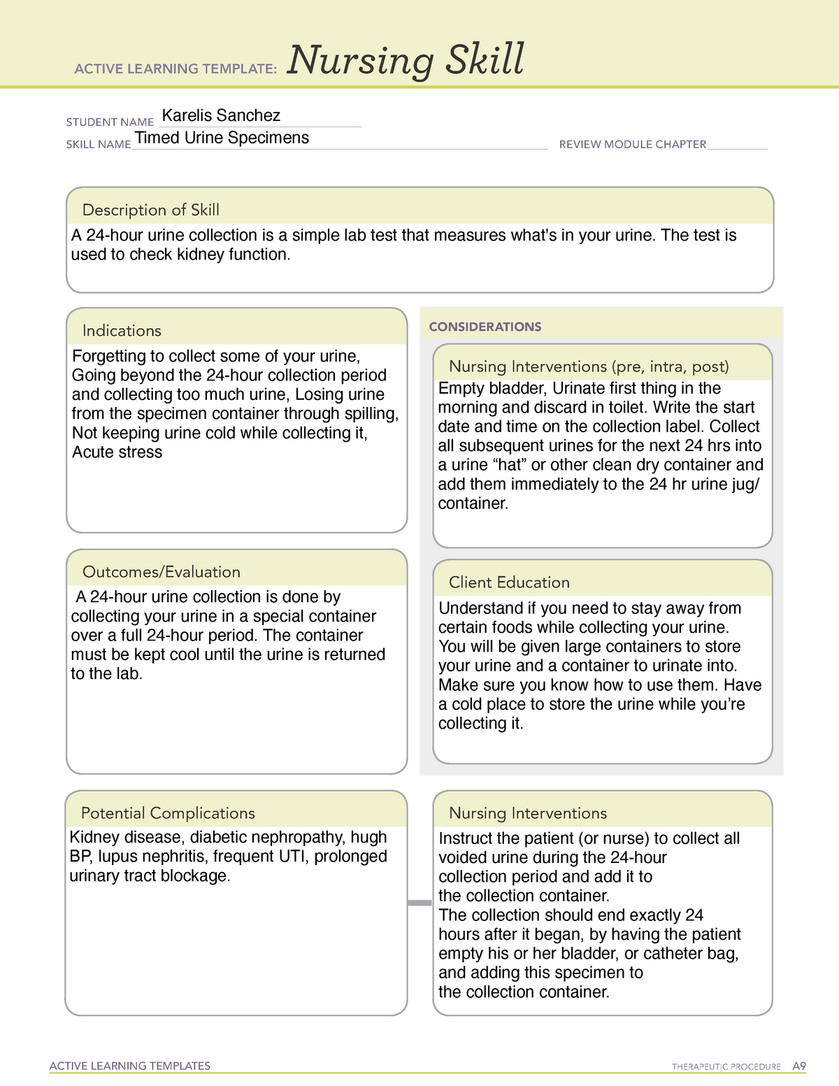 ALT Nursing Skill Active Learning Template ACTIVE LEARNING