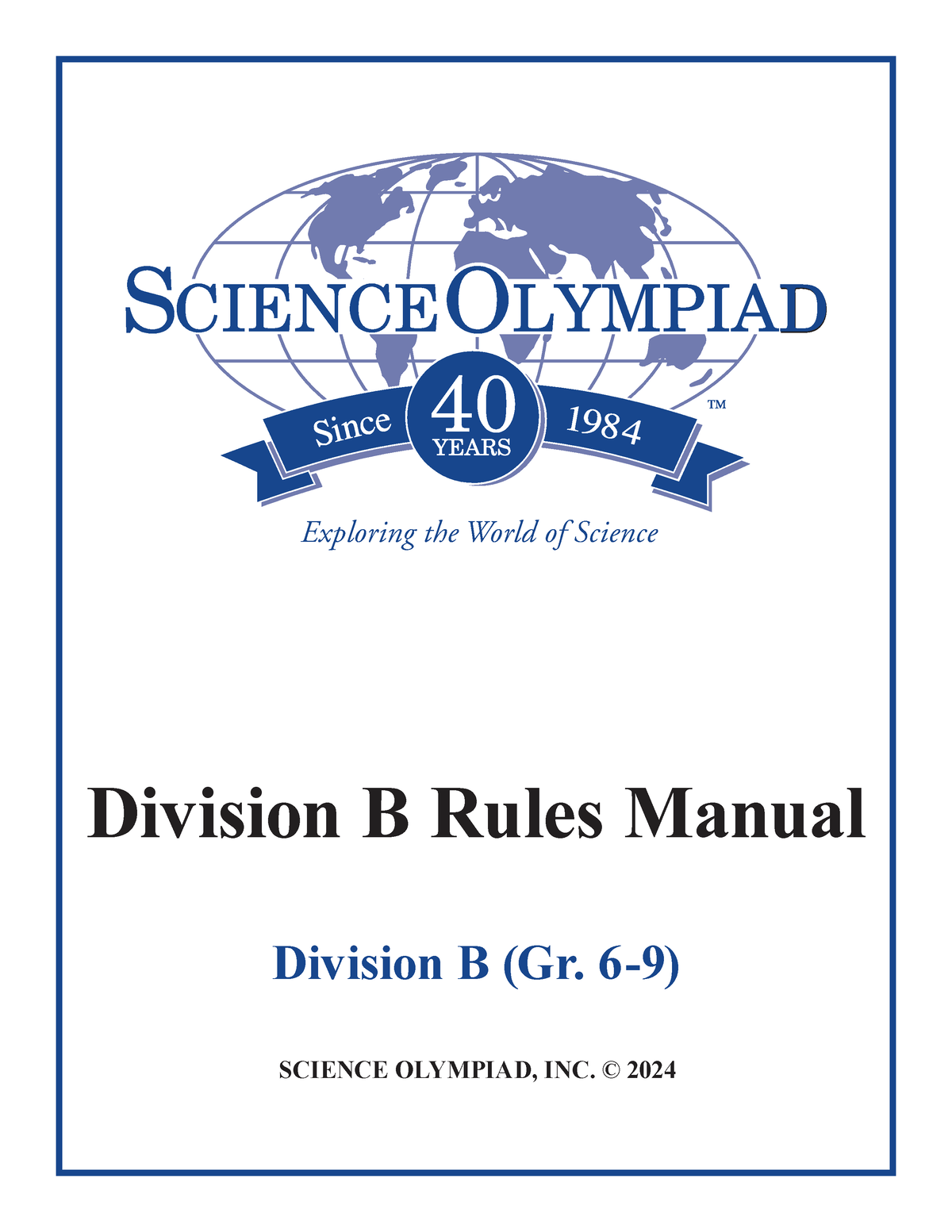 Httpswww Division B rules manual for science olypiad Division B