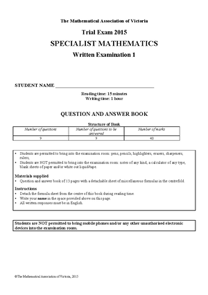 Specialist Maths 2 Formula sheet Final 8May2015 - SPECIALIST ...