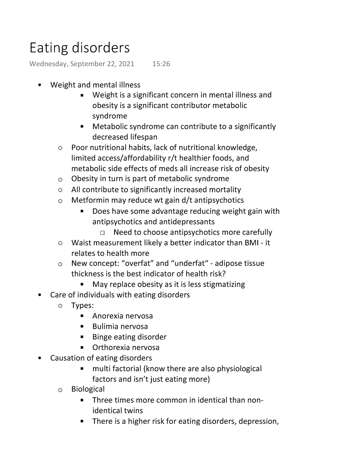 Eating Disorders Spring 2022 Weight And Mental Illness Weight Is A Significant Concern In 