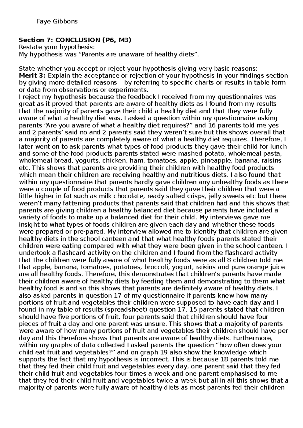 Section 7 - Research - early years - Faye Gibbons Section 7: CONCLUSION ...