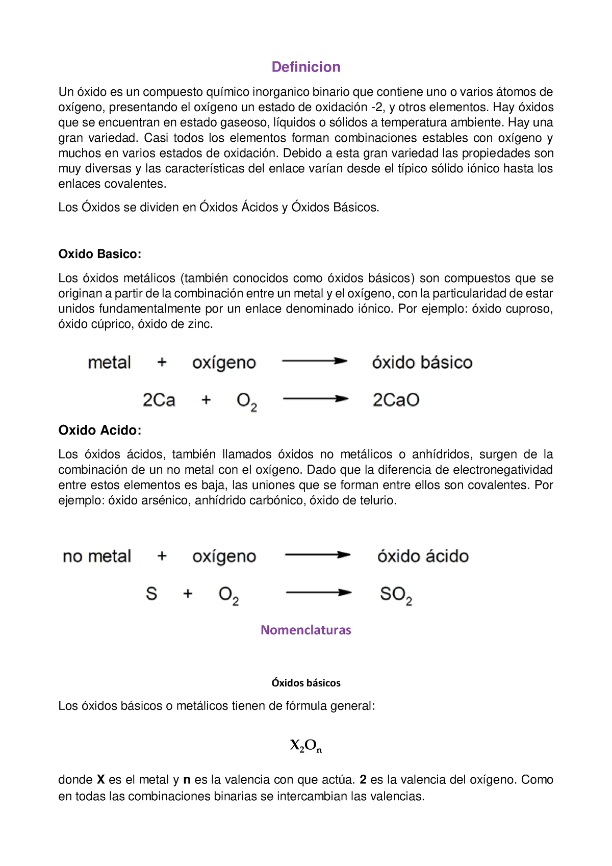 Xidos Compuestos Inorg Nicos Definicion Un Xido Es Un Compuesto Qu Mico Inorganico Binario