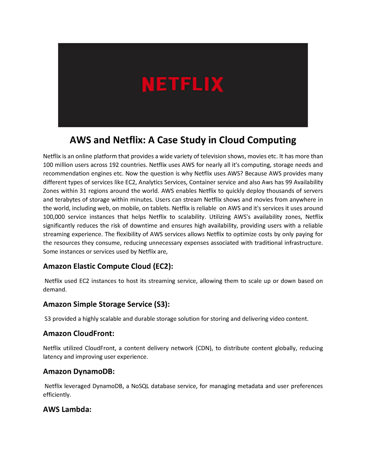 netflix and aws case study