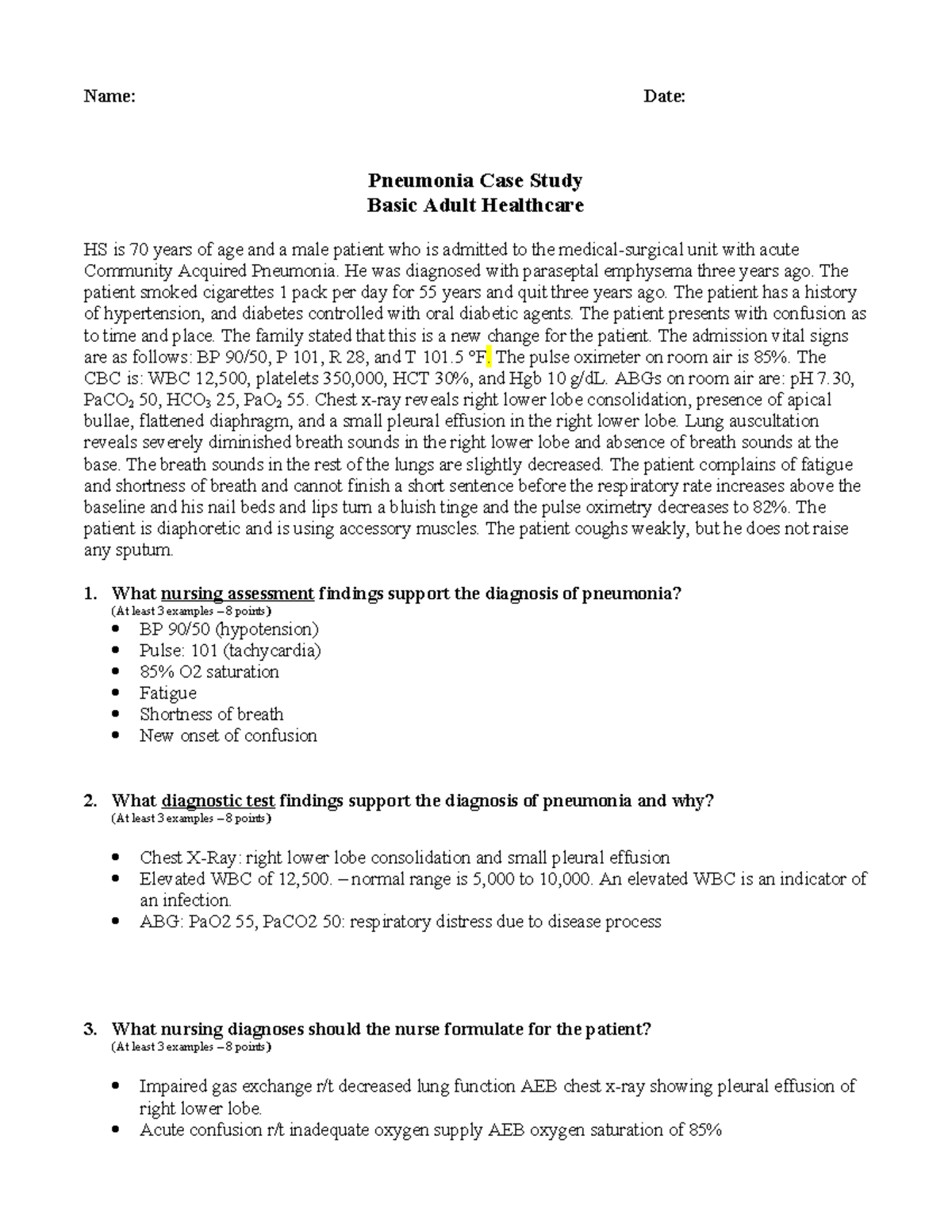 case study of severe pneumonia