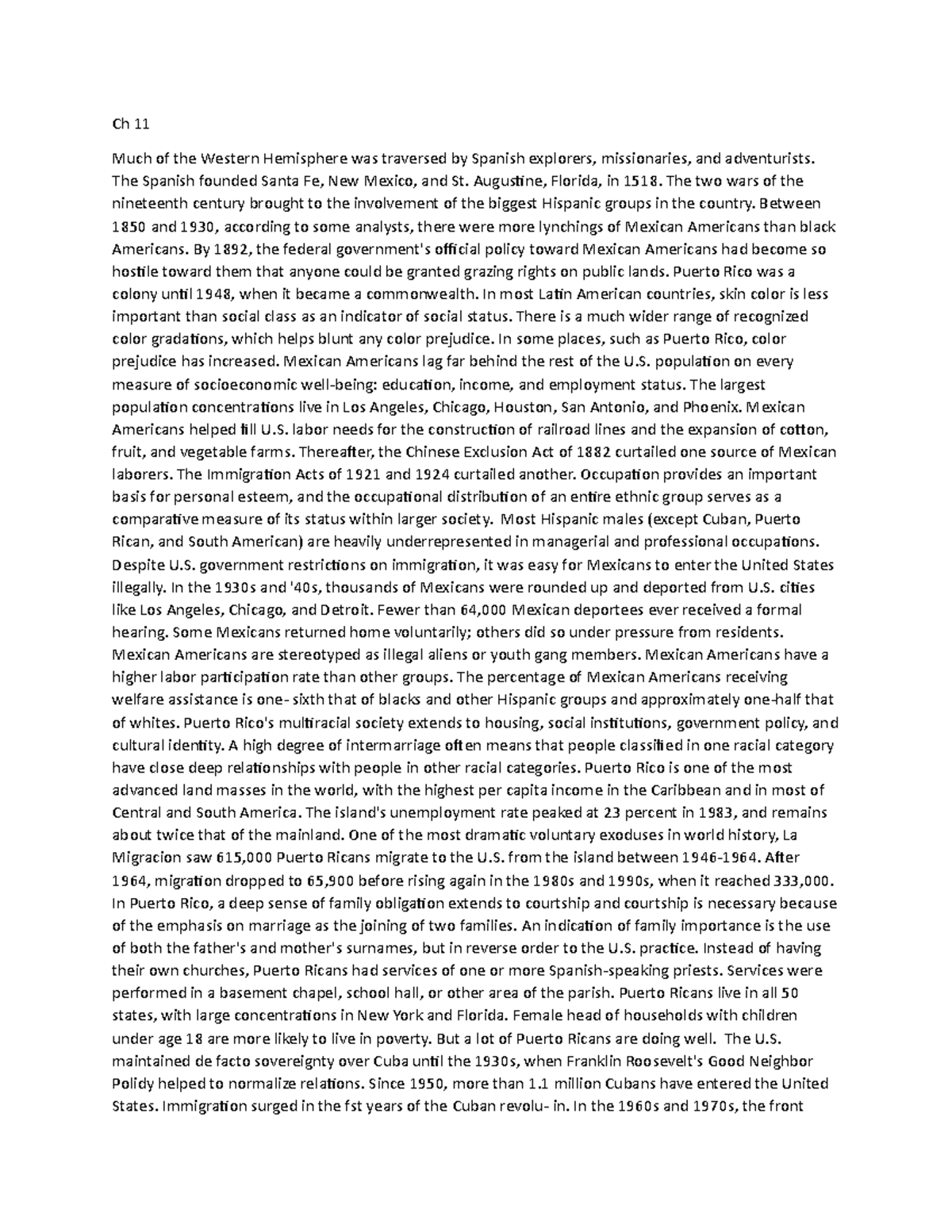 Ch 11 - summary - Strangers to These Shores Plus New Mysoclab - Ch 11 ...