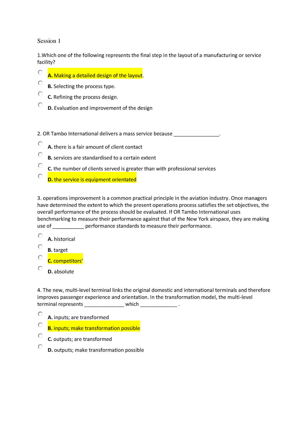 MNB1601 online assessments - Session 1 1 one of the following ...