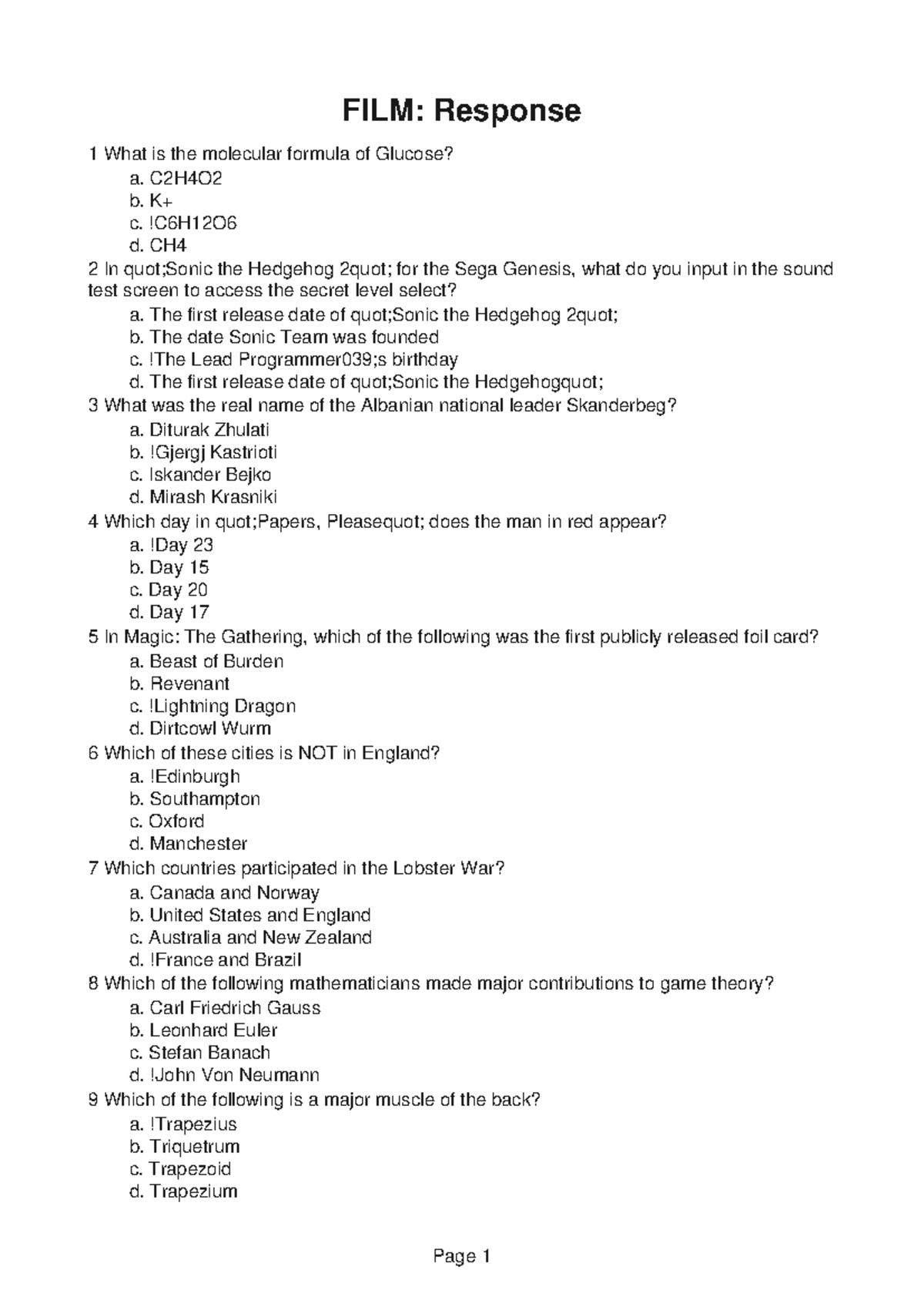 FILM159 Presentation 1 - FILM: Response 1 What is the molecular formula ...