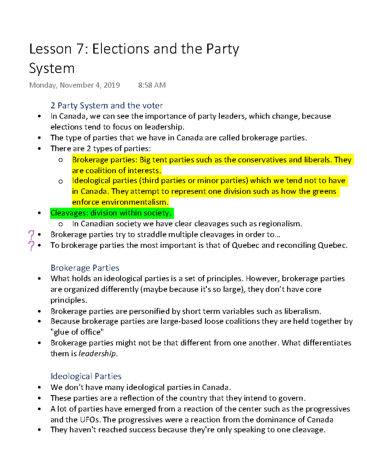 Lesson 7 Elections And The Party System - 2 Party System And The Voter 