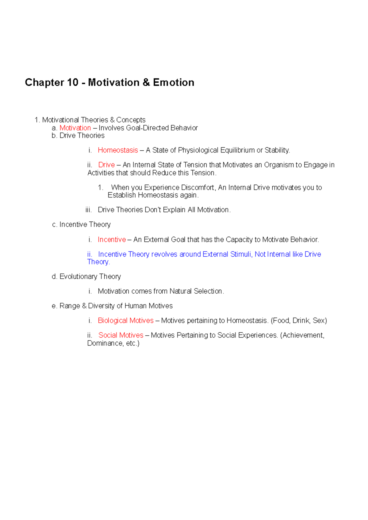 Chapter 10 - Motivation & Emotion - Chapter 10 - Motivation & Emotion ...