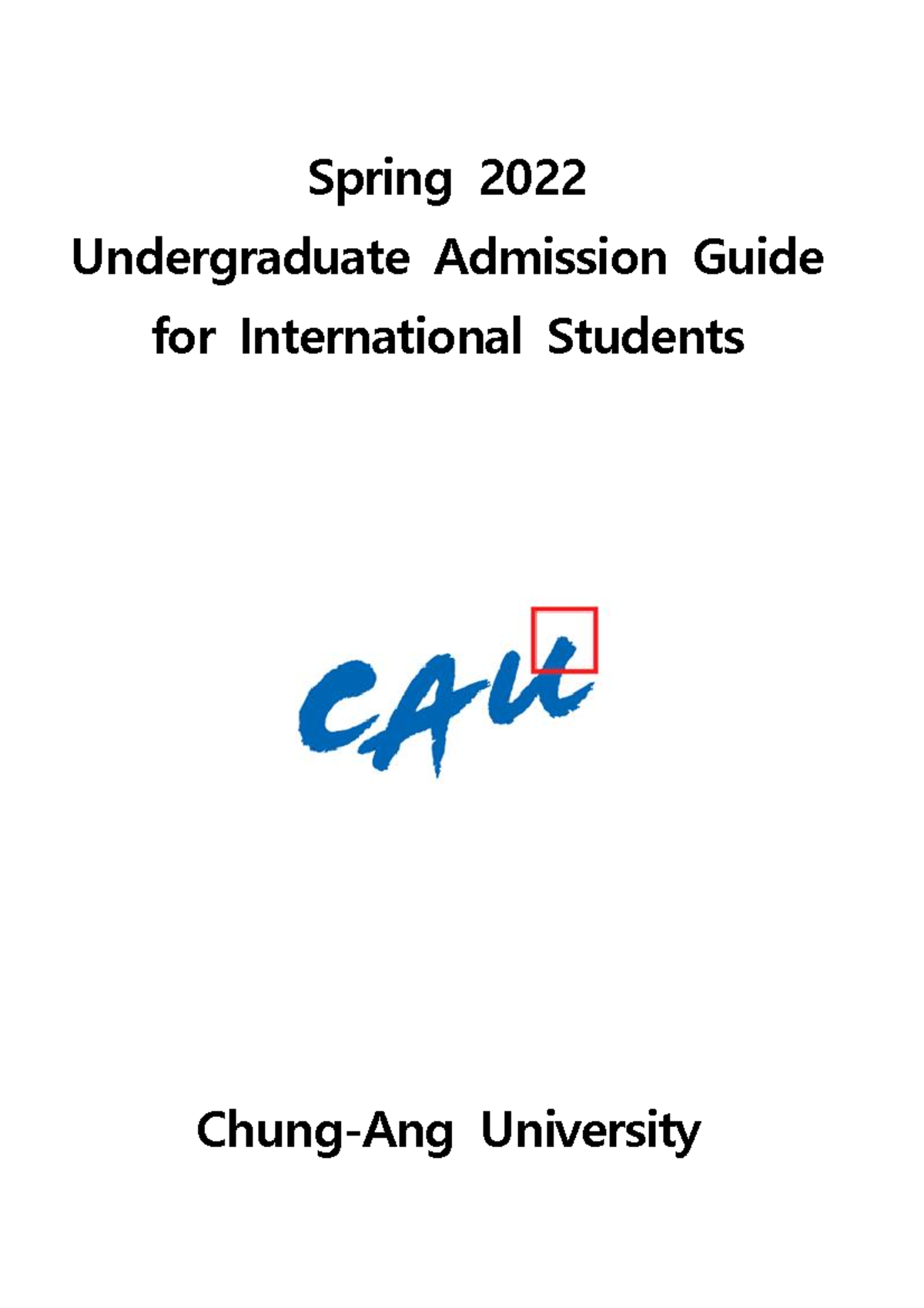 2022 Spring Undergraduate Admission Guide(Eng) - Spring 2022