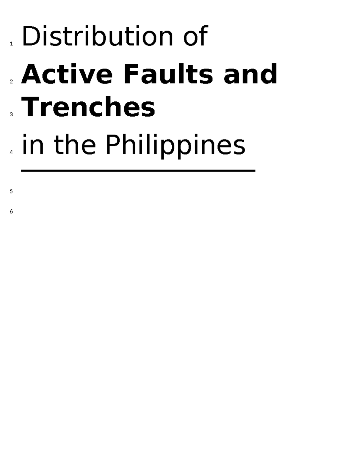 Distribution of Active Faults and Trench - Distribution of Active ...
