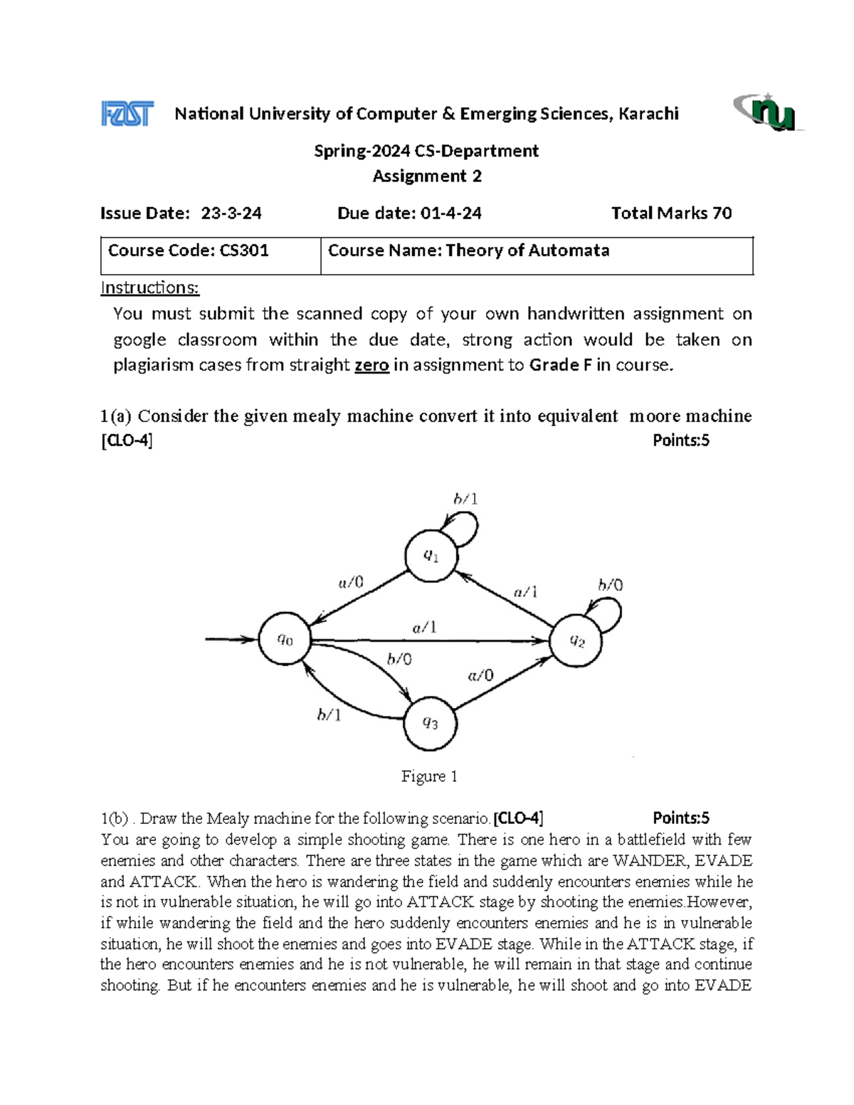 TOA 2024 Assignment 2 - Practice material - National University of ...