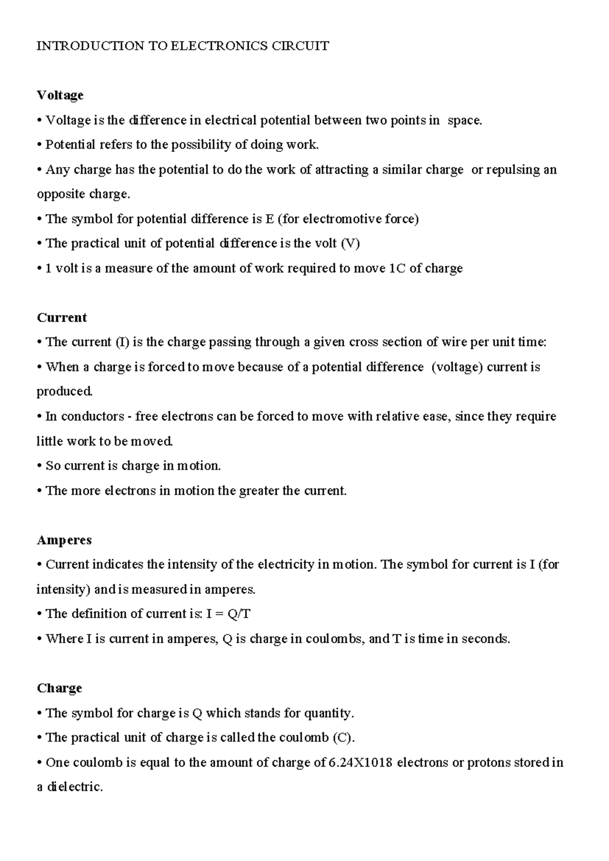 C1 Print - THIS IS INFORMATIVE - INTRODUCTION TO ELECTRONICS CIRCUIT ...