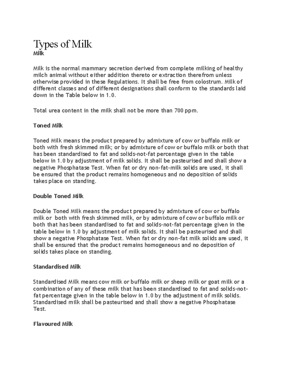 4A Types of Milk - Types of Milk Milk Milk is the normal mammary ...