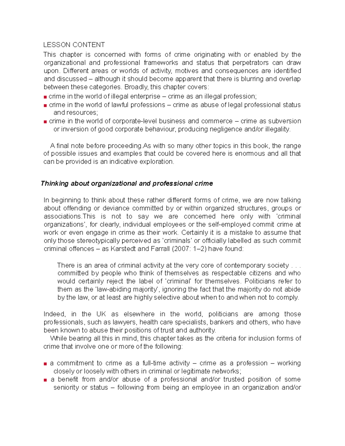 Introduction To Criminology 15 Lesson Content This Chapter Is Introduction To Criminology 15 Lesson Content This Chapter Is