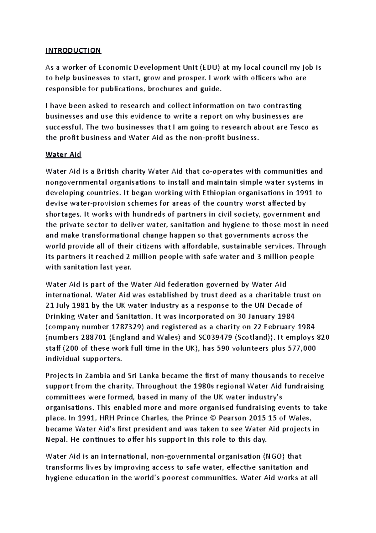 Assignment 1 Finished - INTRODUCTION As a worker of Economic ...