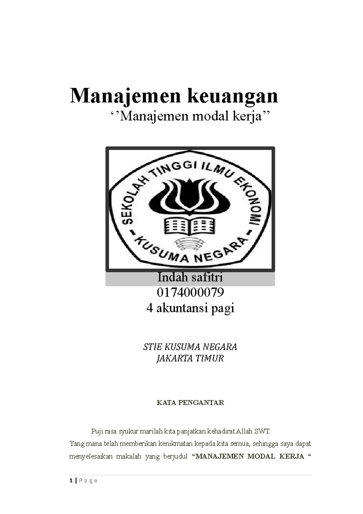 Manajemen Keuangan Manajemen Modal Kerja - Manajemen Keuangan ...