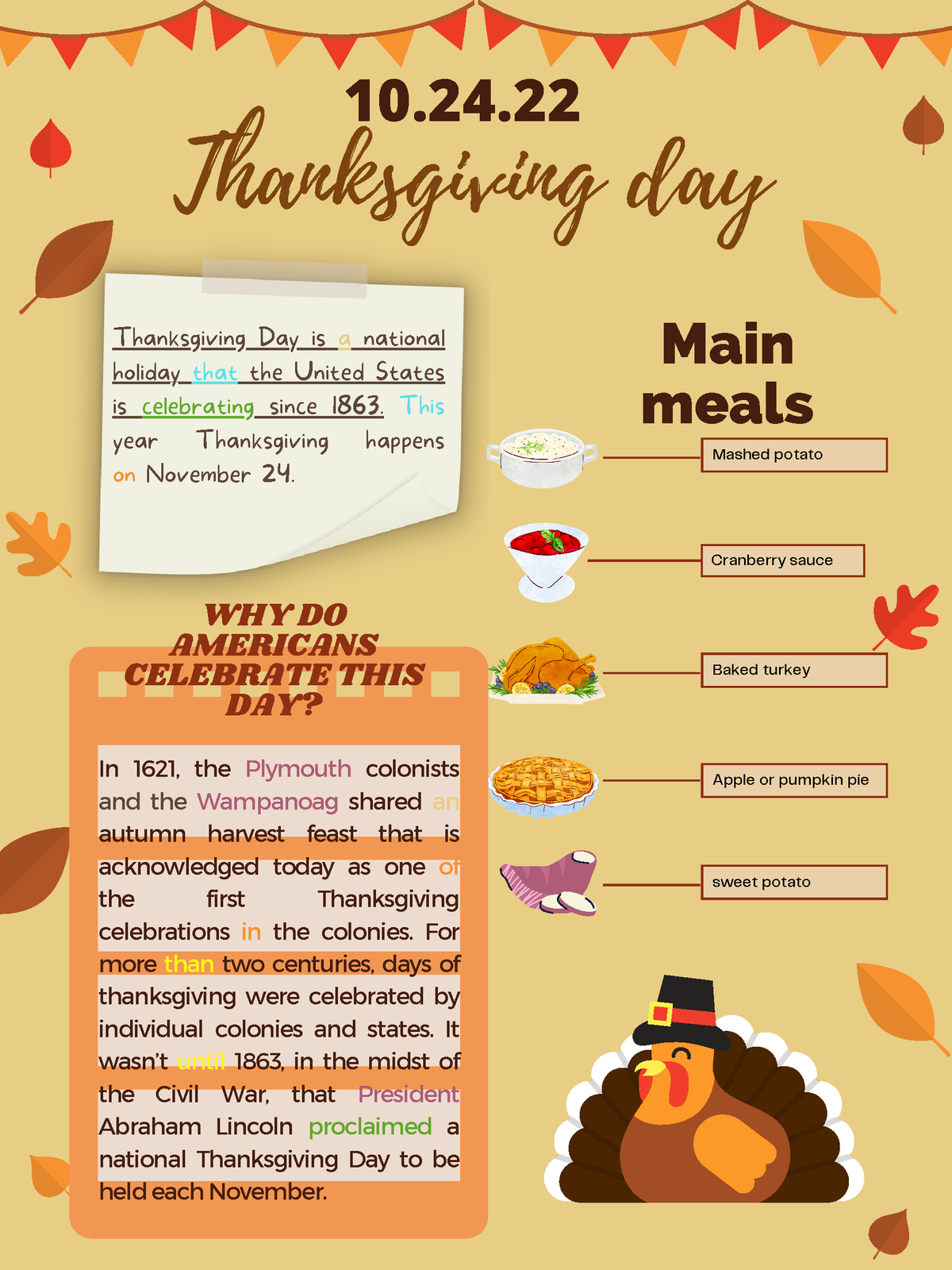 Thanksgiving Holiday infografic - ####### Mashed potato ...