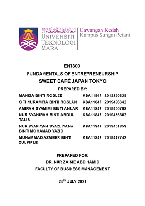 ENT530 BMC (20%) - ENT BMC - Fundamentals of Entrepreneurship - UiTM ...