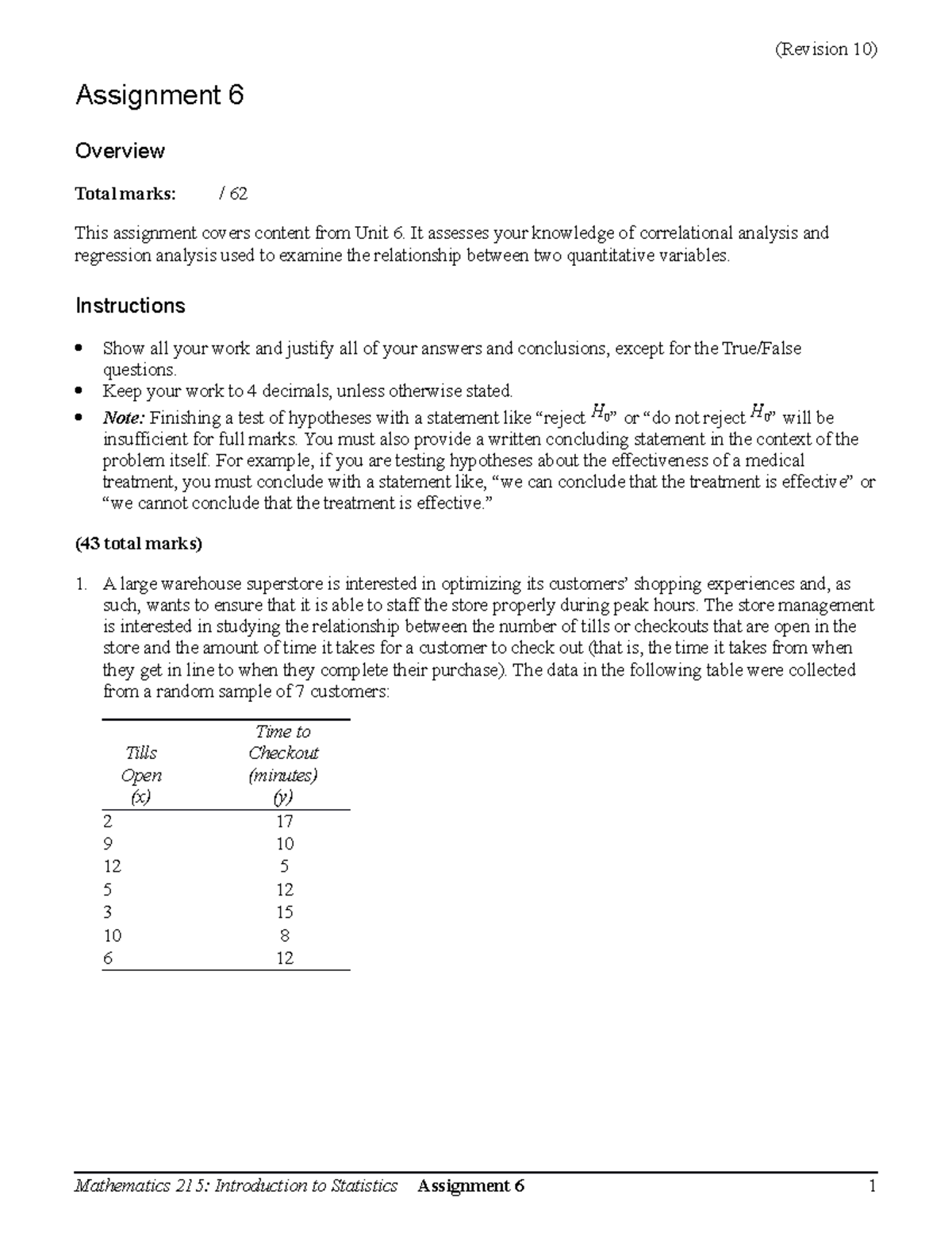 assignment module assessment 6