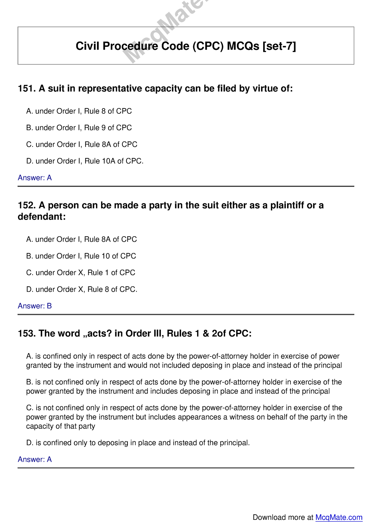 code-of-civil-procedure-cpc-solved-mcqs-set-7-mcq-mate-civil