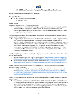 Module Three Activity Context Template Historical Context - HIS 100 ...