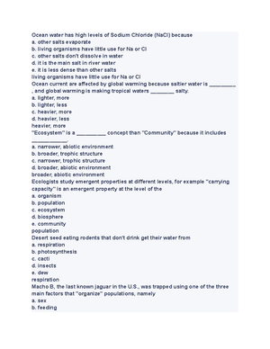 BIO 102 Cheat Sheet #2 - EXAM MATERIAL STUDY HELP - Humans And ...