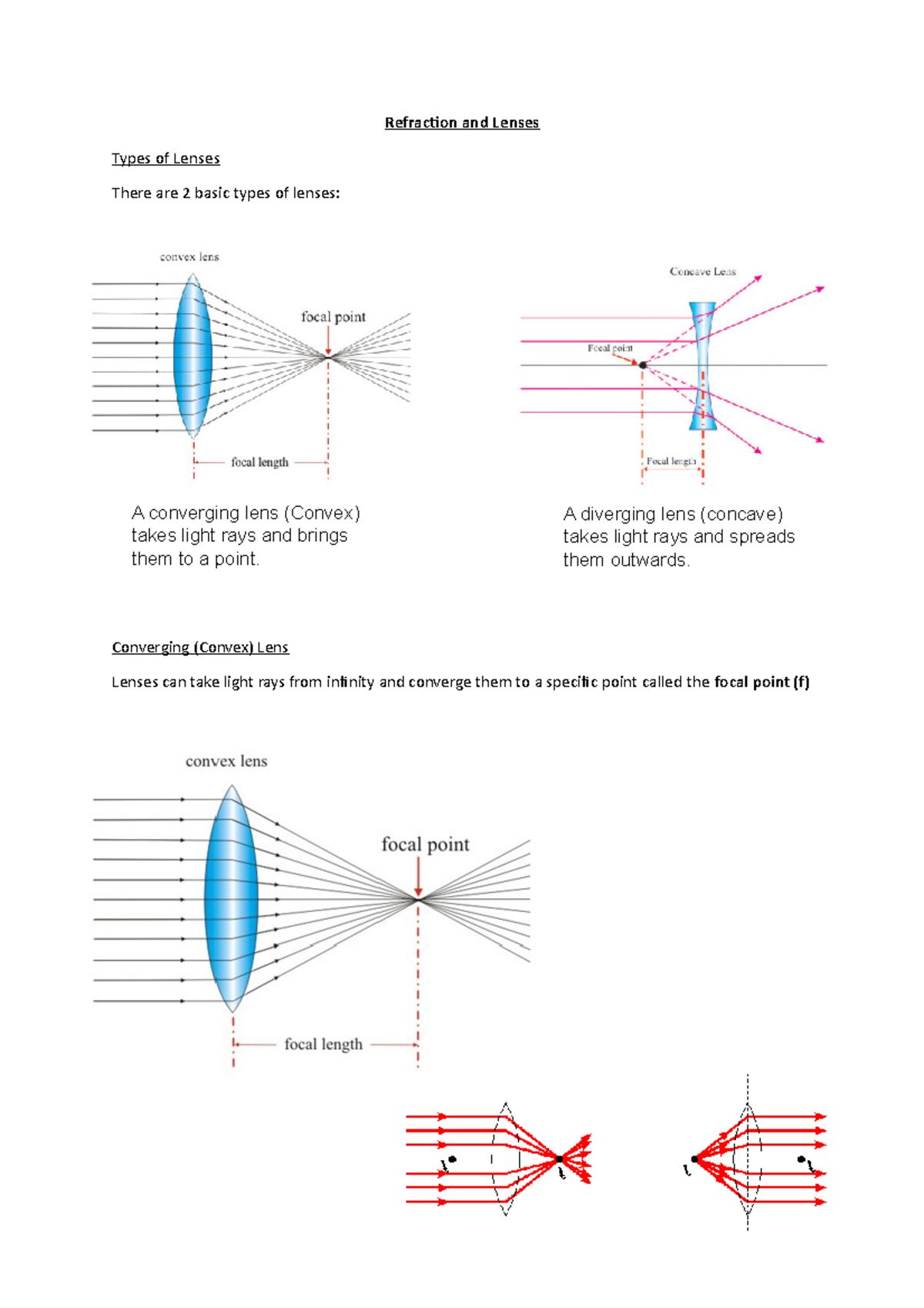 Unit 2 Refraction and Lenses Lecture Notes Refraction and Lenses