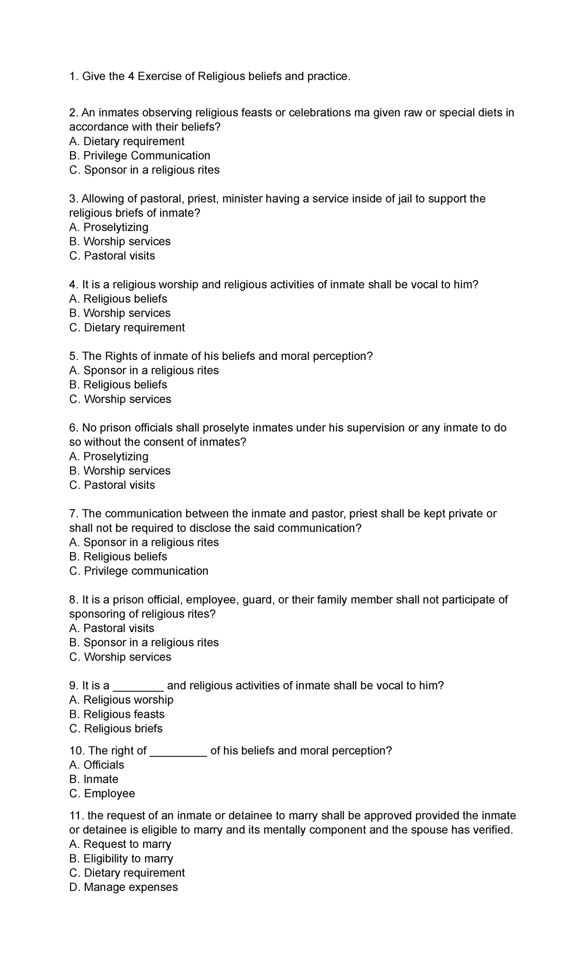 criminology thesis questionnaire