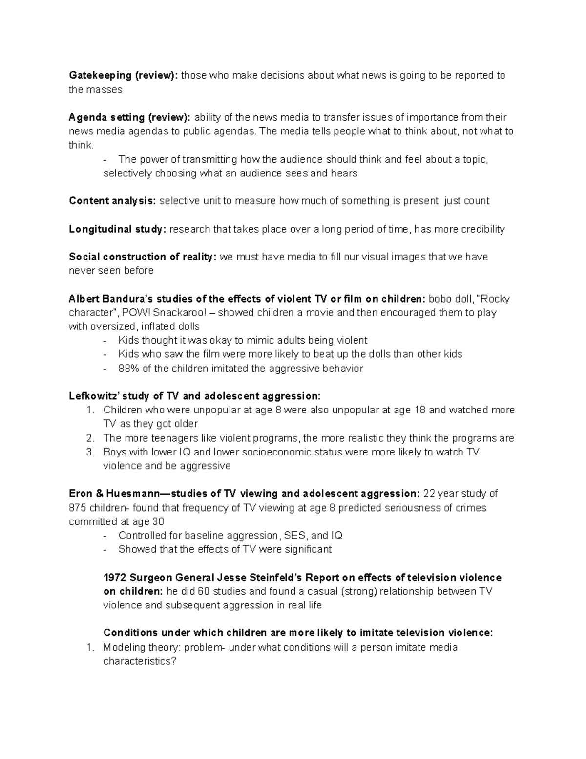 COMM 245 4 - Professor Mortenson's notes for the final exam ...