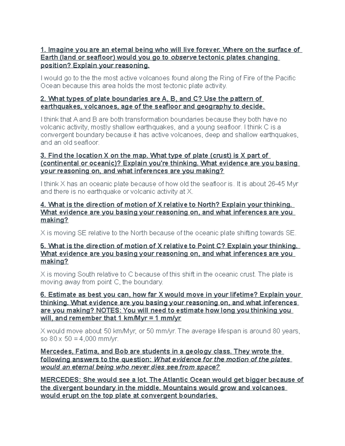 Ch. 4 - Summarizing Questions - Imagine you are an eternal being who ...
