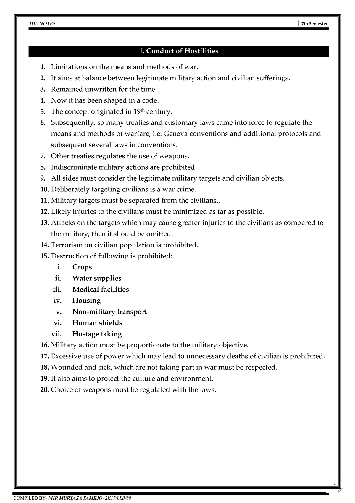 International Humanitarian Law Notes - Warning: TT: Undefined Function ...