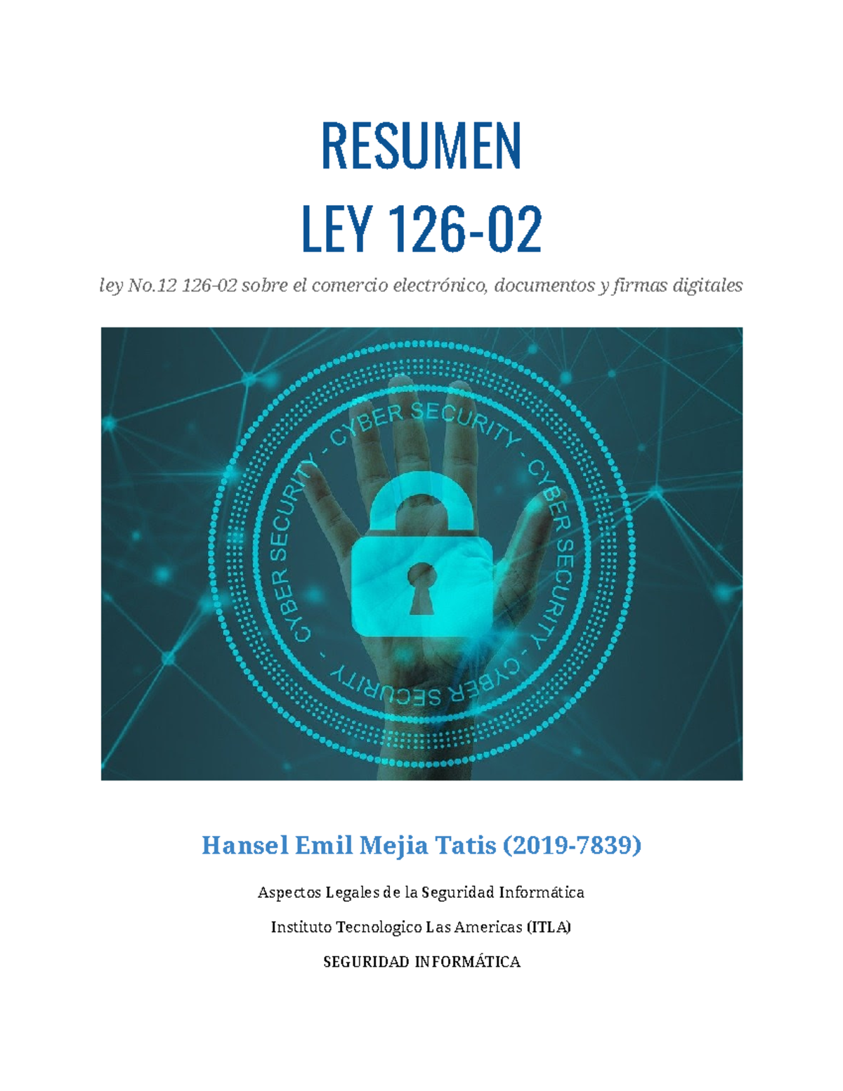 Resumen Ley 126 02 Documentos De Google Resumen Ley 126 Ley No 126