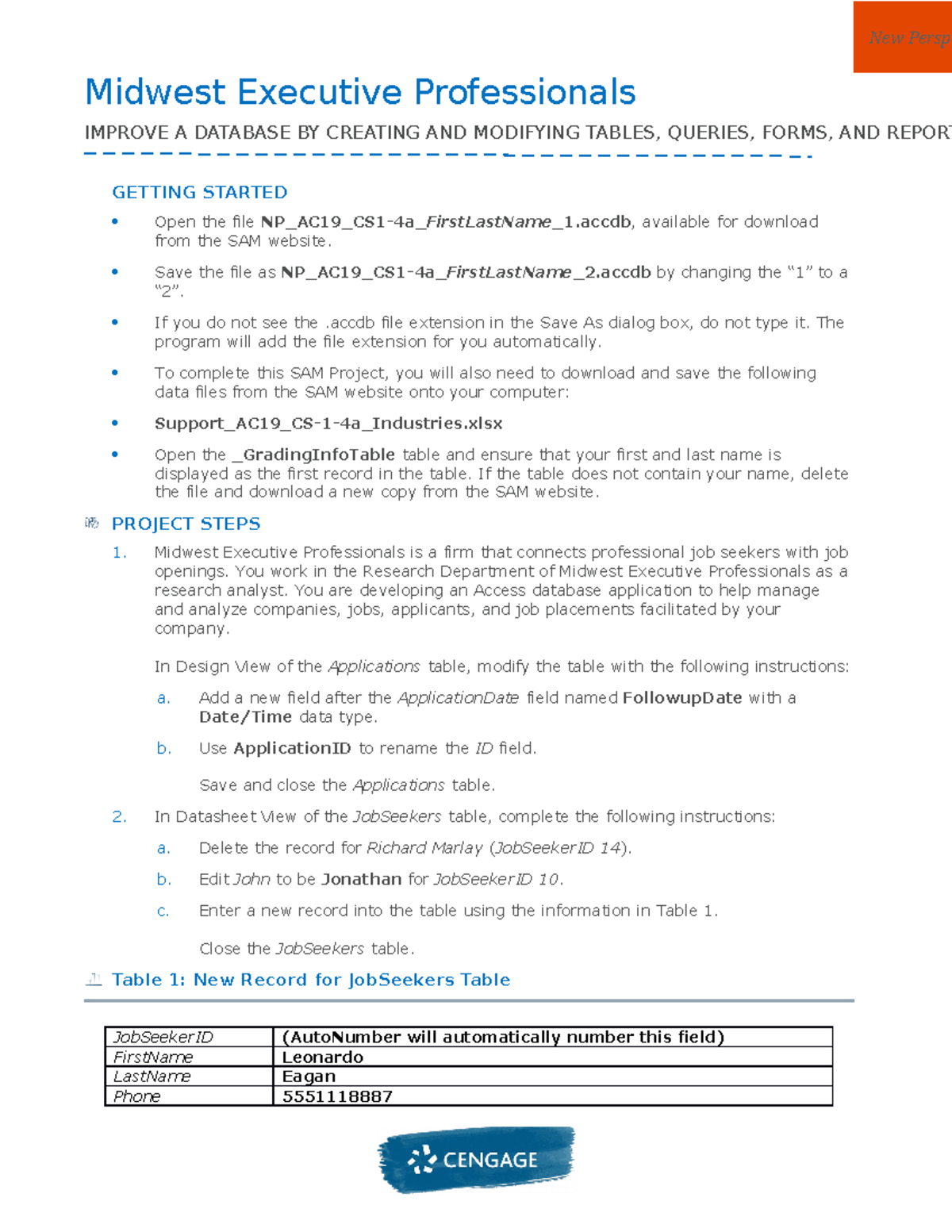 Instructions NP AC19 CS1-4a - Midwest Executive Professionals IMPROVE A ...