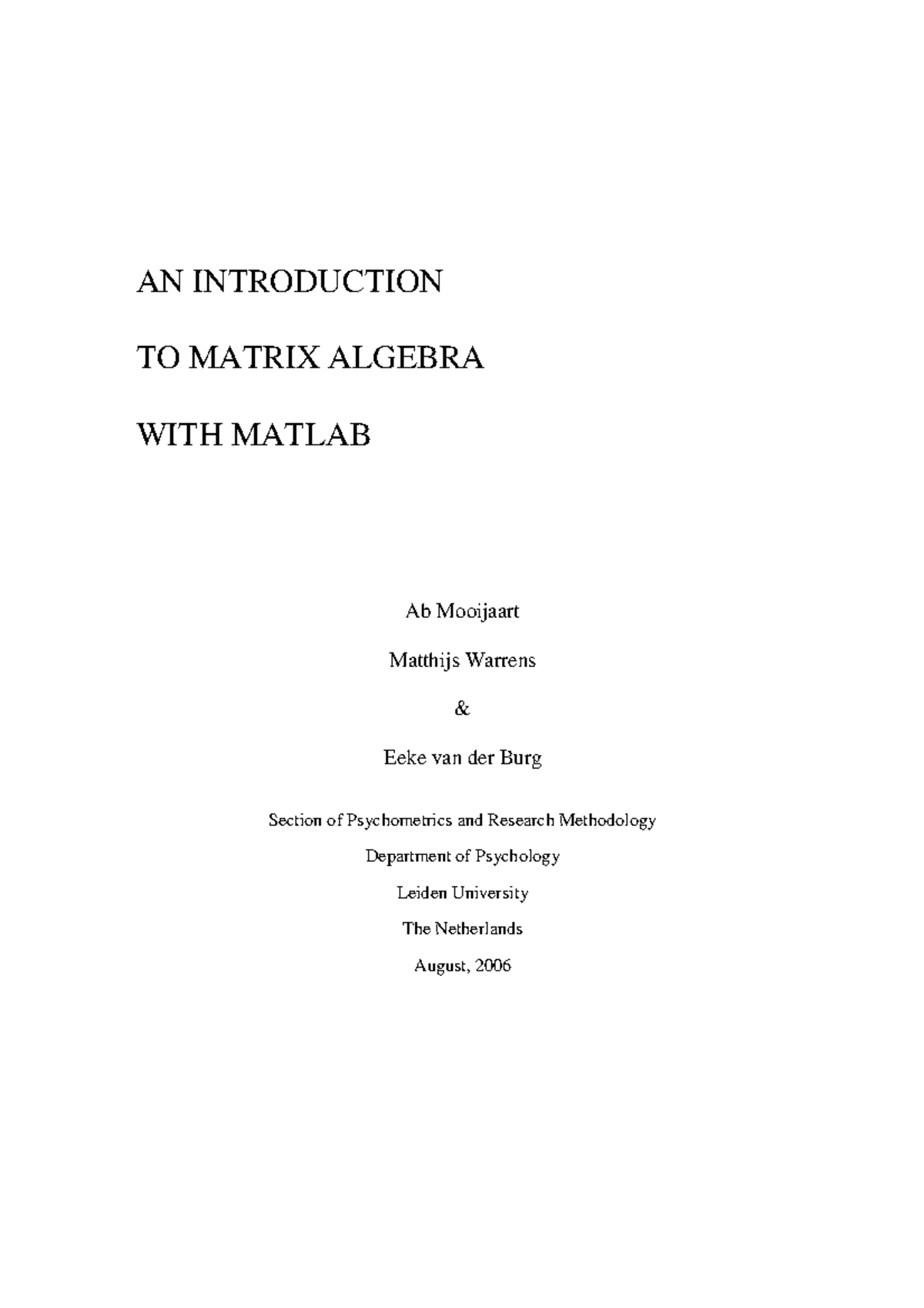Theory Matrix Algebra 2006 An Introduction To Matrix Algebra With Theory Matrix Algebra 2006 An Introduction To Matrix Algebra With