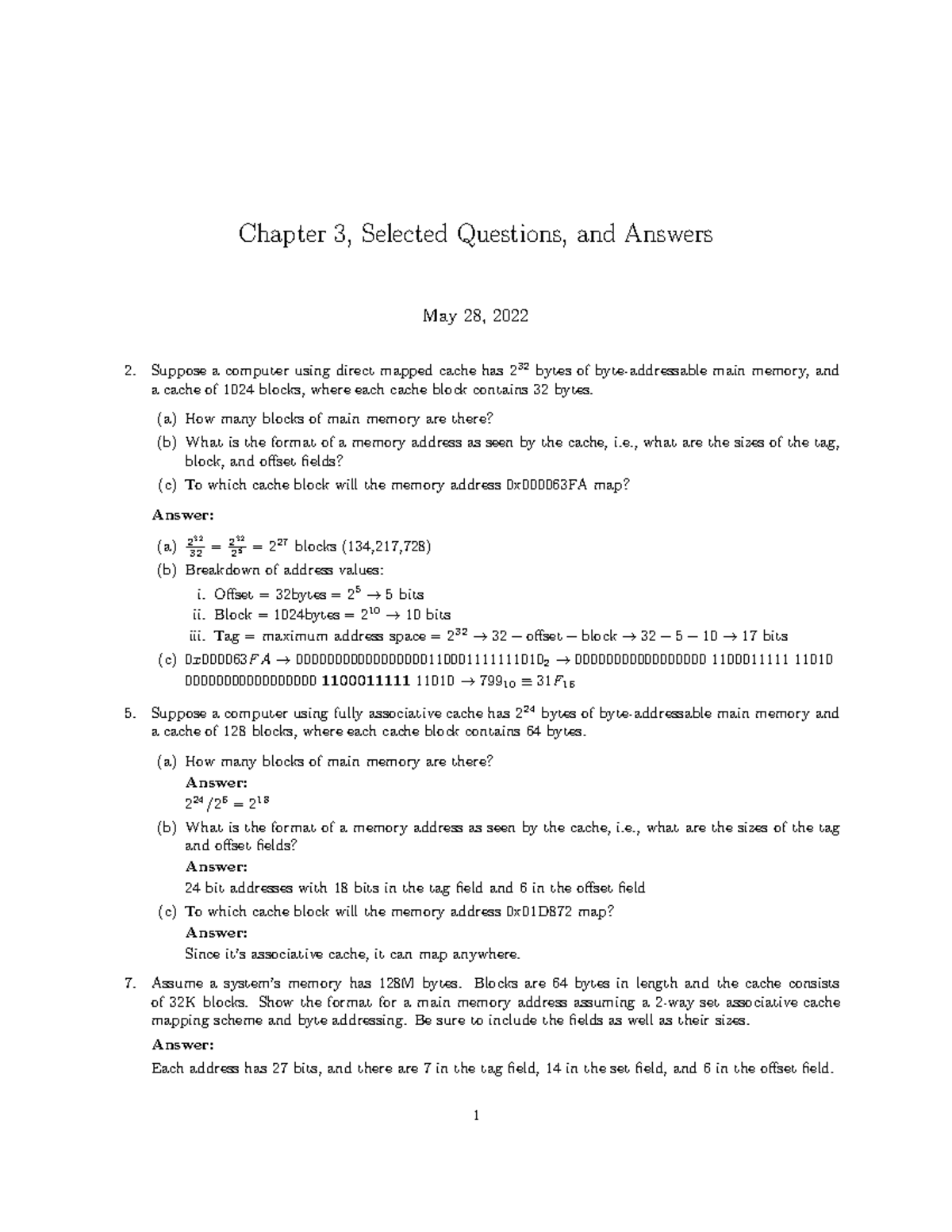Chapter-03 - Notes - Chapter 3, Selected Questions, and Answers May 28 ...