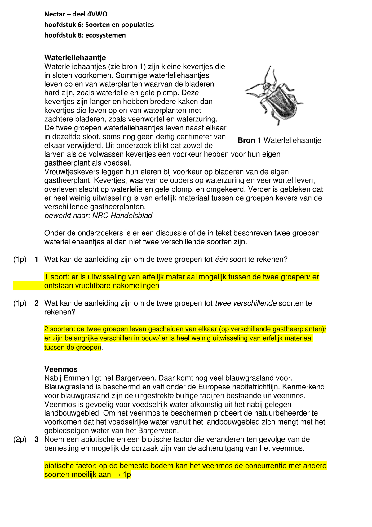 Vwo4 H6 En H8 Oefentoets Antwoorden - Hoofdstuk 6: Soorten En ...