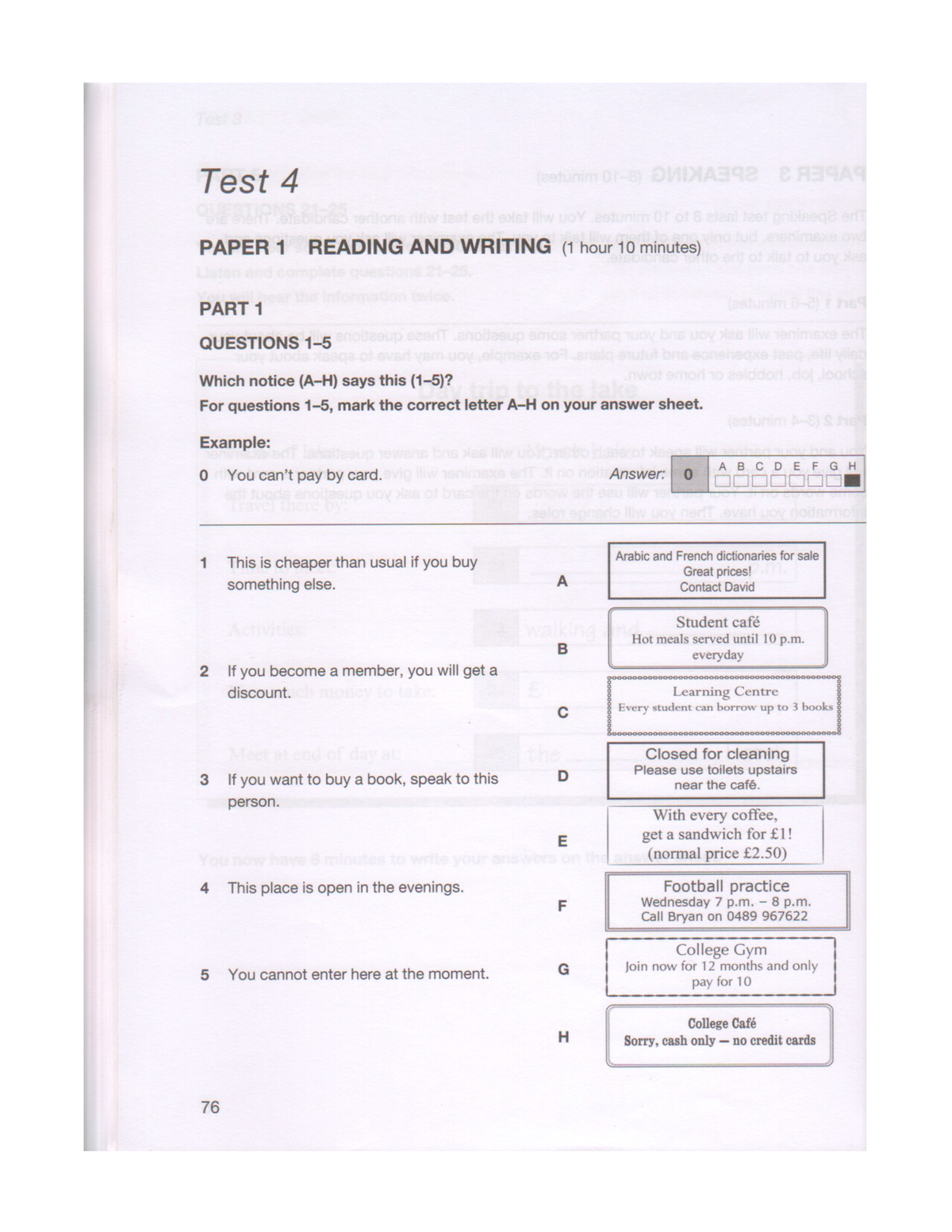 Livestream CHUA DE bài tập Test 4 PAPER 1 READING AND WRITING (1