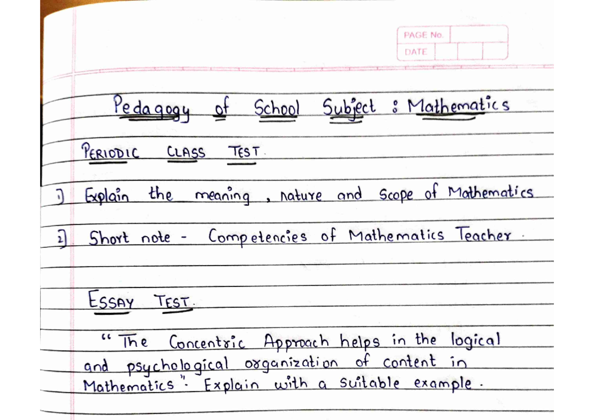 Peadogogy of mathematics - BEd - Studocu