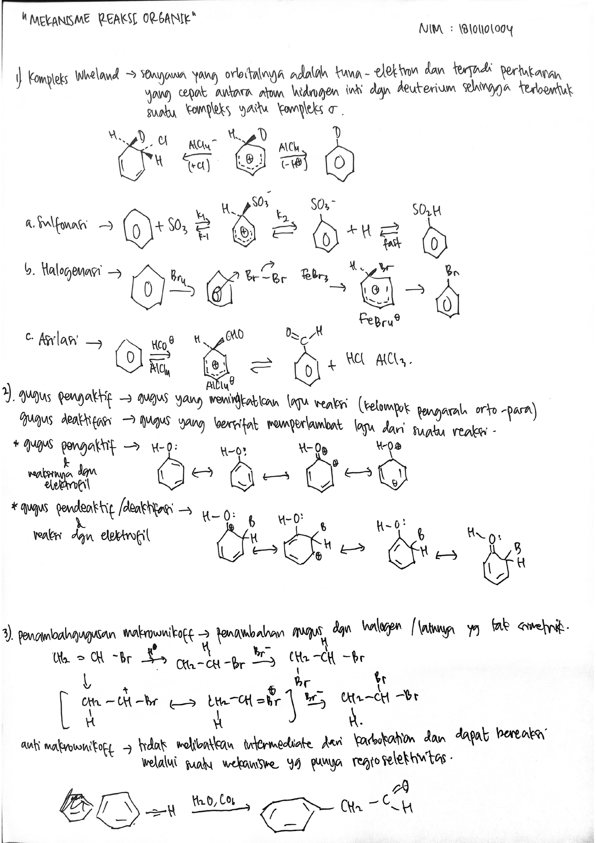 Mekanisme Reaksi Organik- Catatan - Kimia - Studocu