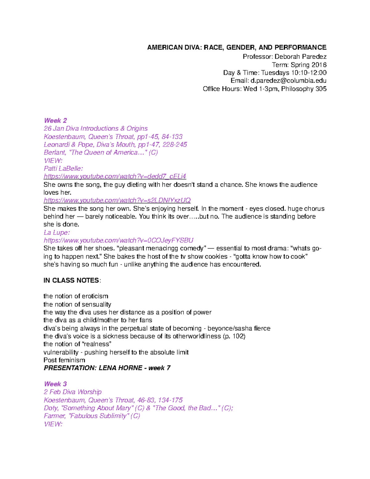 AMER DIVA ( Notes) - AMERICAN DIVA: RACE, GENDER, AND PERFORMANCE ...