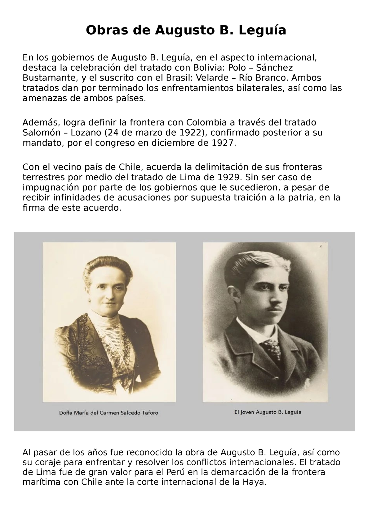 Obras De Augusto B. Leguía - Obras De Augusto B. Leguía En Los ...