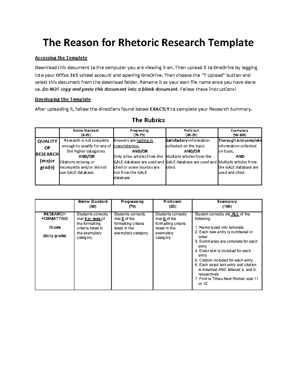 The Reason for Rhetoric Research Template - The Reason for Rhetoric ...