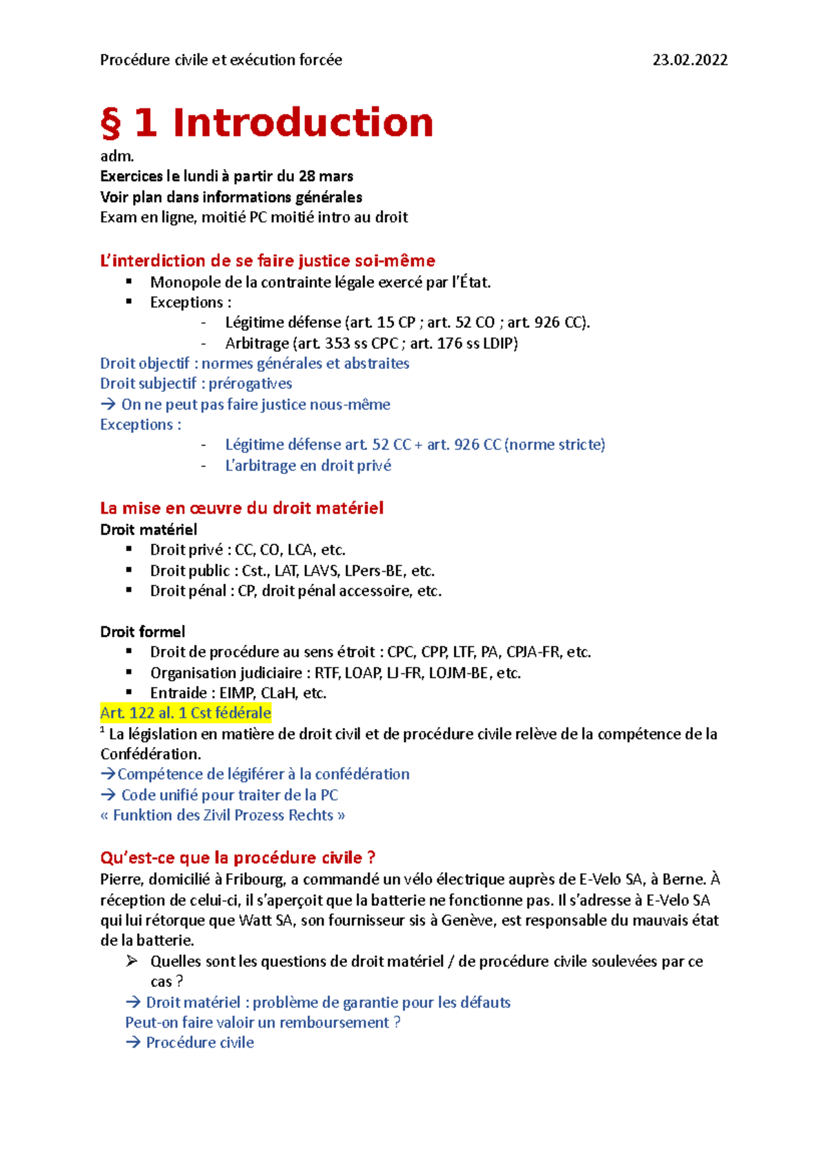 § 1 Introduction Pc 23 Notes De Cours Basées Sur Les Slides Du Prof